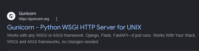 Gunicorn identified as a Python HTTP/WSGI server