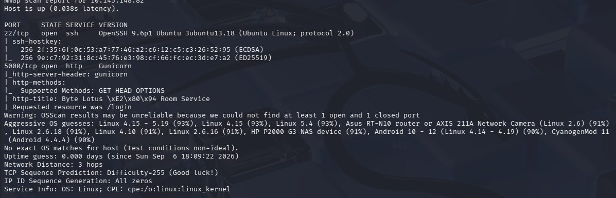 Nmap -A enumeration of ports 22 and 5000