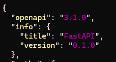 openapi.json showing FastAPI title and version 0.1.0