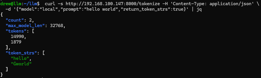 /tokenize response with token IDs
