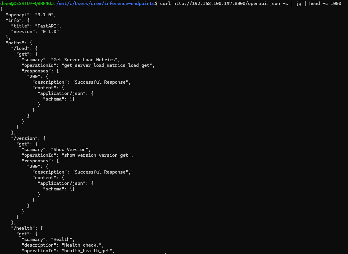 /version endpoint response